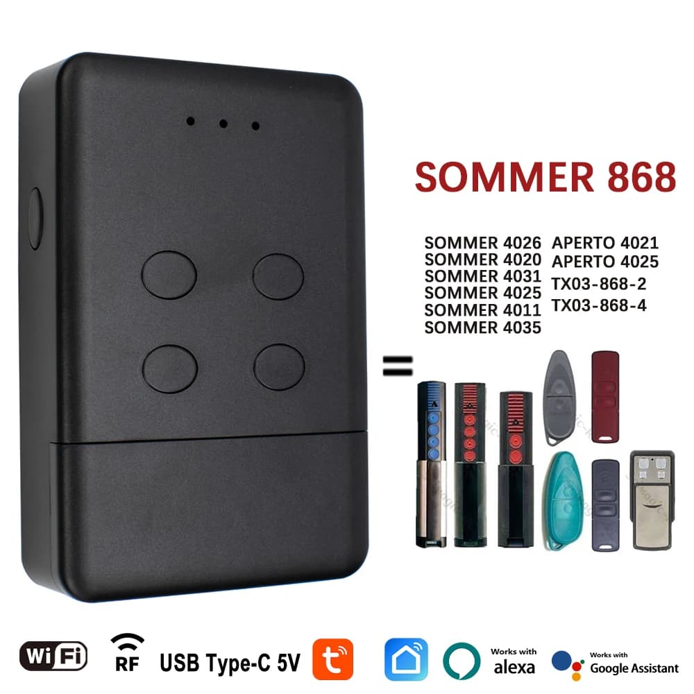 Ouvre-porte de garage intelligent SOMMER 868 Tuya WIFI avec pont RF
