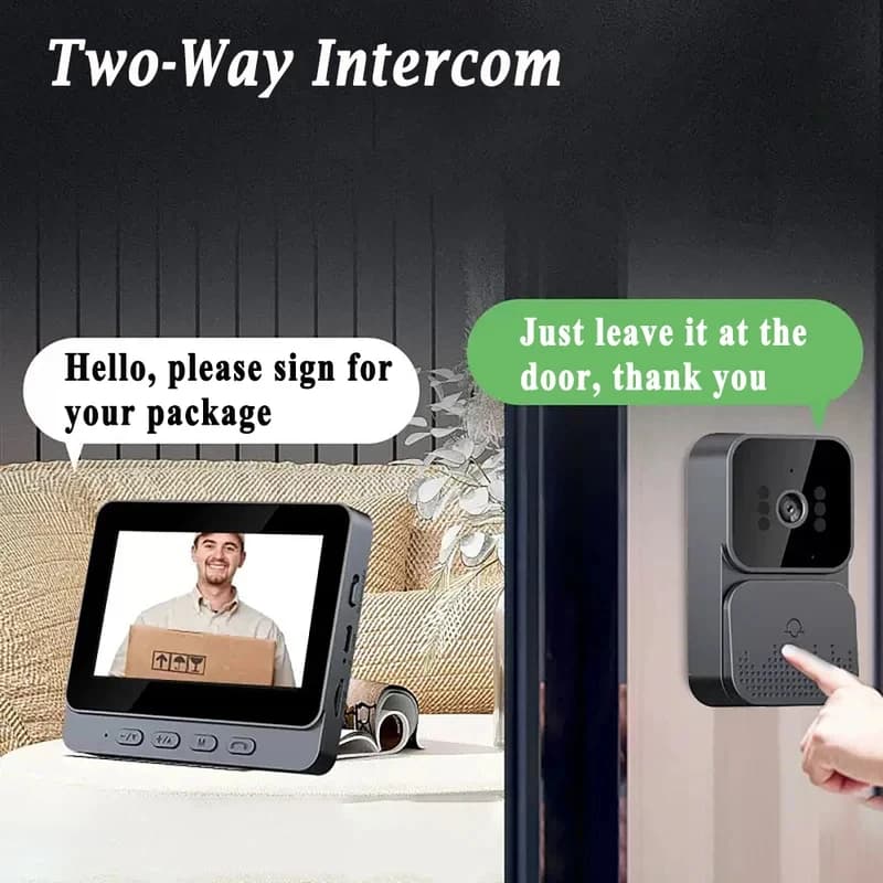 Sonnette vidéo intelligente WiFi 2.4G sans fil avec interphone