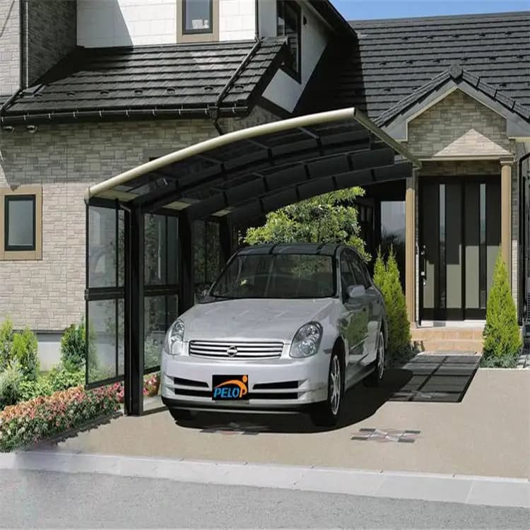 Carport en aluminium en porte-à-faux personnalisé 5x3m avec toit en polycarbonate - Abri de stationnement imperméable et résistant aux UV