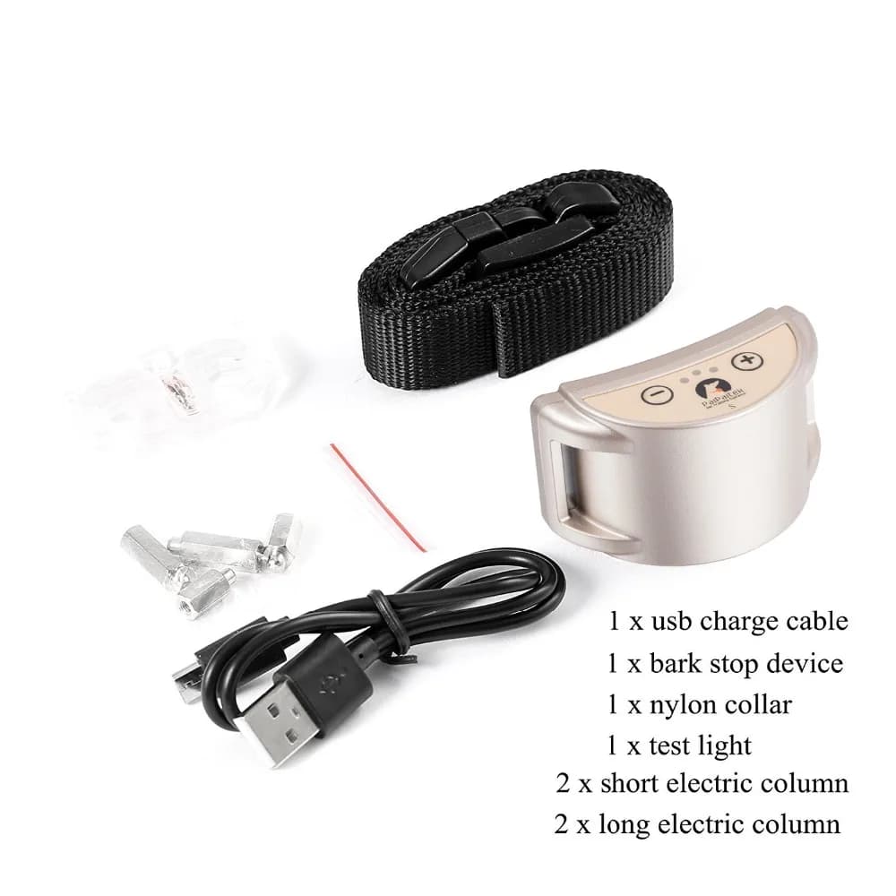 Collier de dressage pour chien, Anti-aboiement, automatique, Anti-aboiement, Rechargeable par USB, entraîneur de chien, bip à choc électrique 