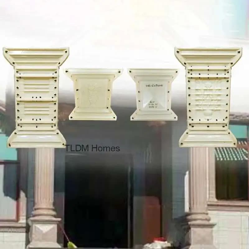 Porte de pilier de colonne d'angle, Base de pied de colonne romaine, moule de pilier carré chinois, moule de construction de garde-corps de balcon en ciment