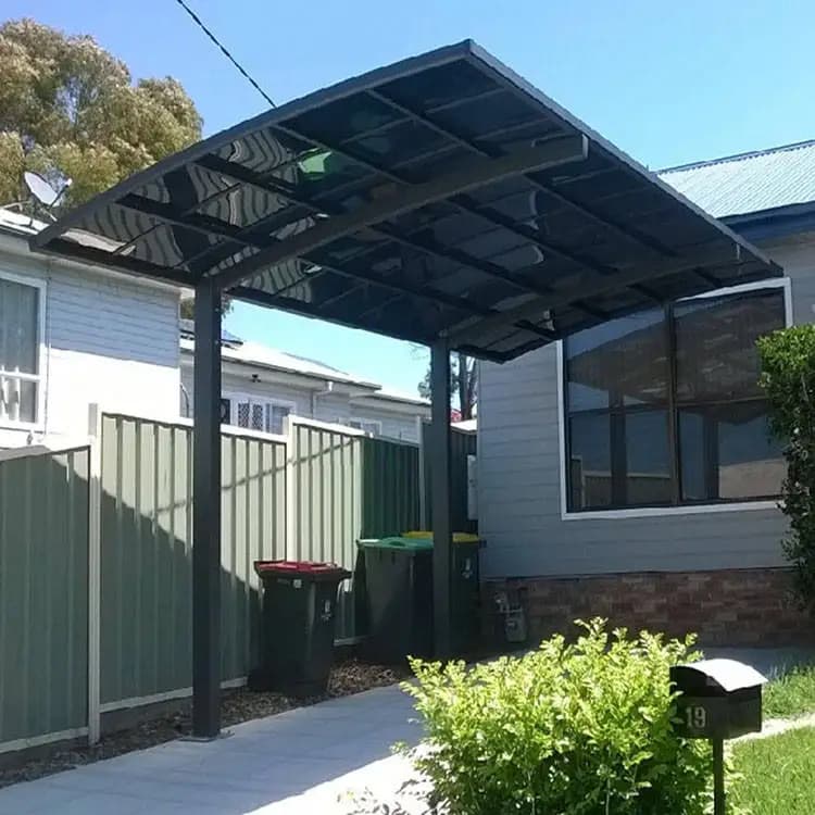 Carport en aluminium en porte-à-faux personnalisé 5x3m avec toit en polycarbonate - Abri de stationnement imperméable et résistant aux UV