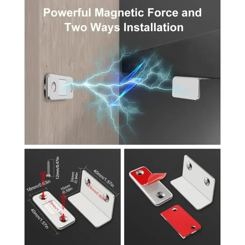 Loquet de porte magnétique – Forte adhérence invisible