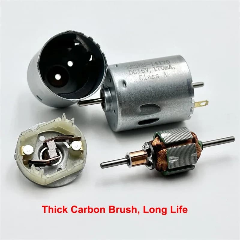 Micro moteur à balais de carbone RS-365-14170, DC 12V 14.4V 15V 18V 7700 tr/min, double arbre de 2.3mm pour Robot nettoyeur de balayeuse
