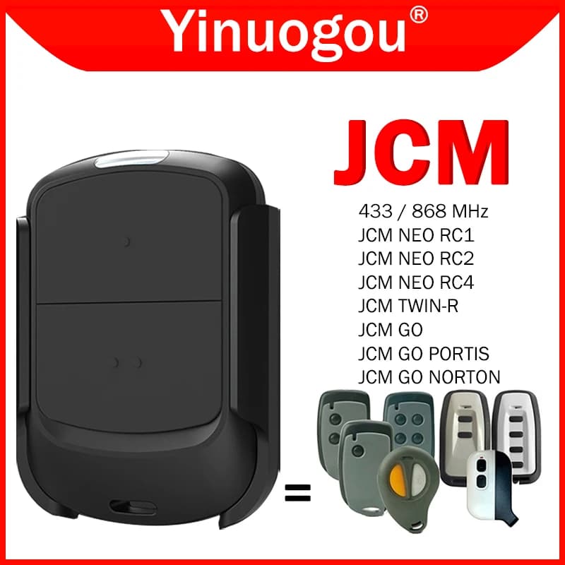 JCM NEO RC1 RC2 RC4 TWIN-R GO NORTON PORTIS Porte de Garage Télécommande Duplicateur 433MHz 868MHz