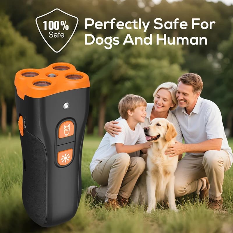 Dispositif anti-aboiement pour chien, 4x ultrasons anti-aboiement, modes d'entraînement, portée de 15 m, fini les aboiements intérieurs et extérieurs, correction du comportement