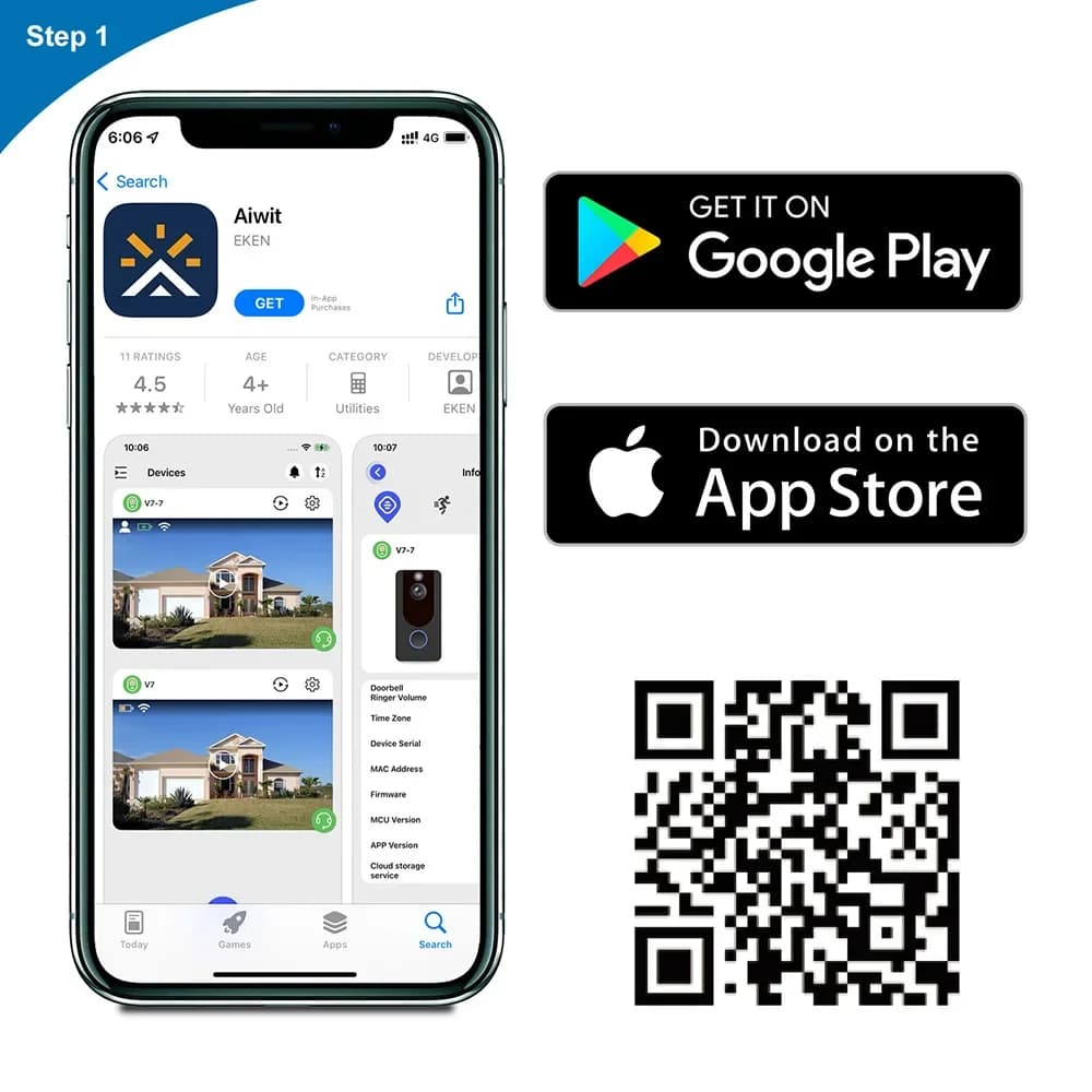Caméra de sonnette vidéo sans fil WiFi
