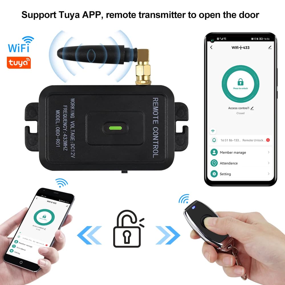 Kit de système de contrôle d'accès de porte WiFi Tuya APP