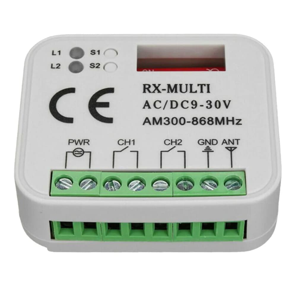 B02B-récepteur à distance de porte de garage 433 868MHz RX MULTI 300-900MHZ récepteur AC/DC 9-30V avec télécommande