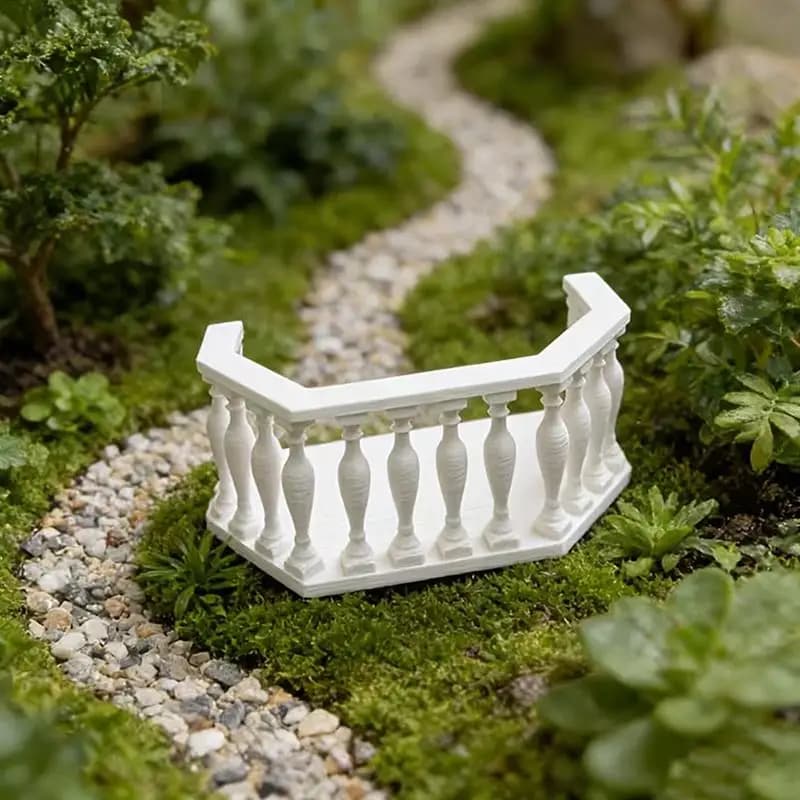 Balcon miniature pour maison de poupée avec balustrade, balcon européen adapté aux collectionneurs, scènes miniatures, accessoires de maison de poupée DIY