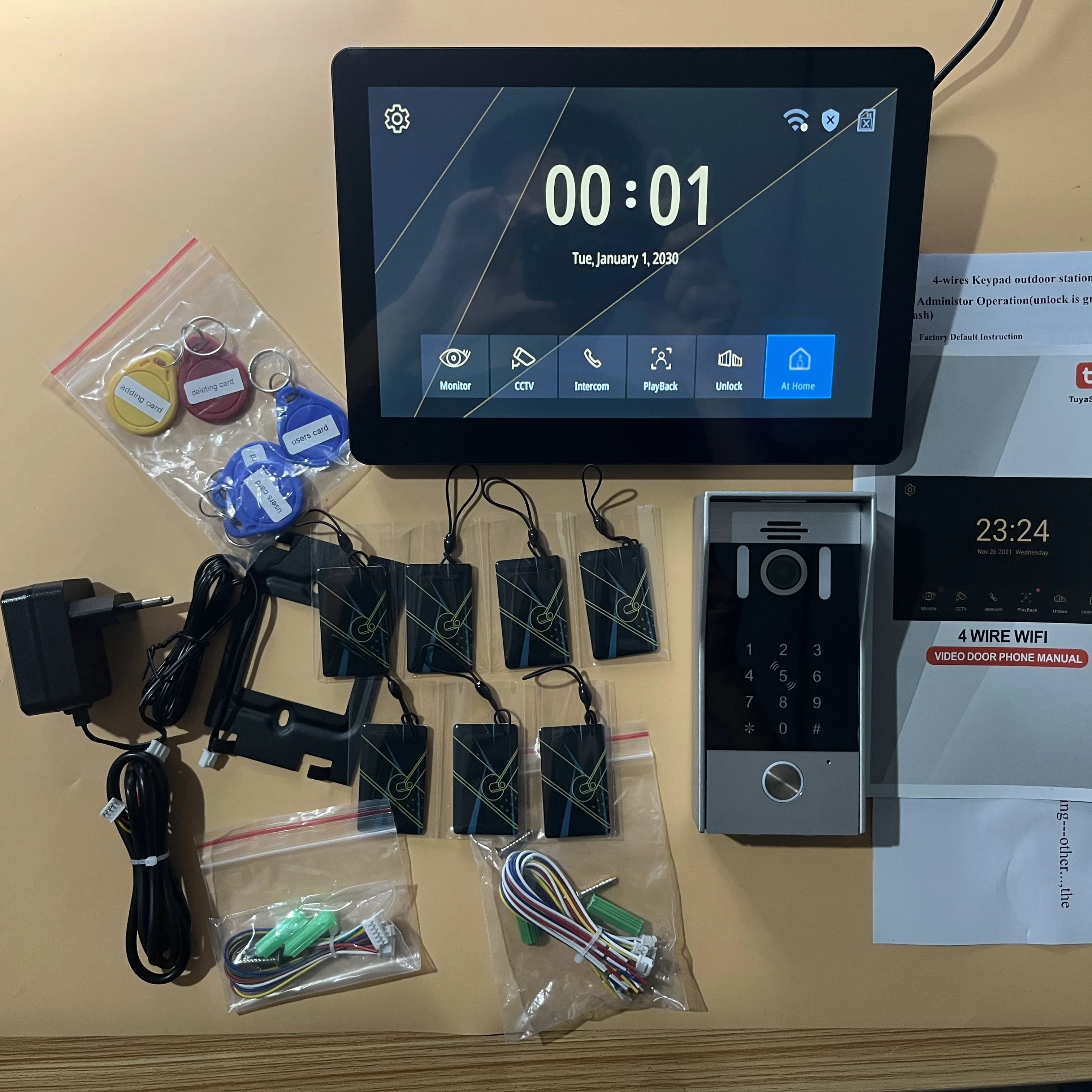 Interphone vidéo Wifi TuYa à 4 fils