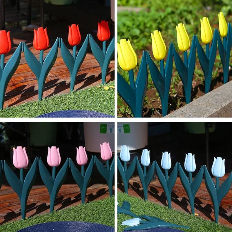 Bordure de clôture de jardin en PP en forme de tulipe