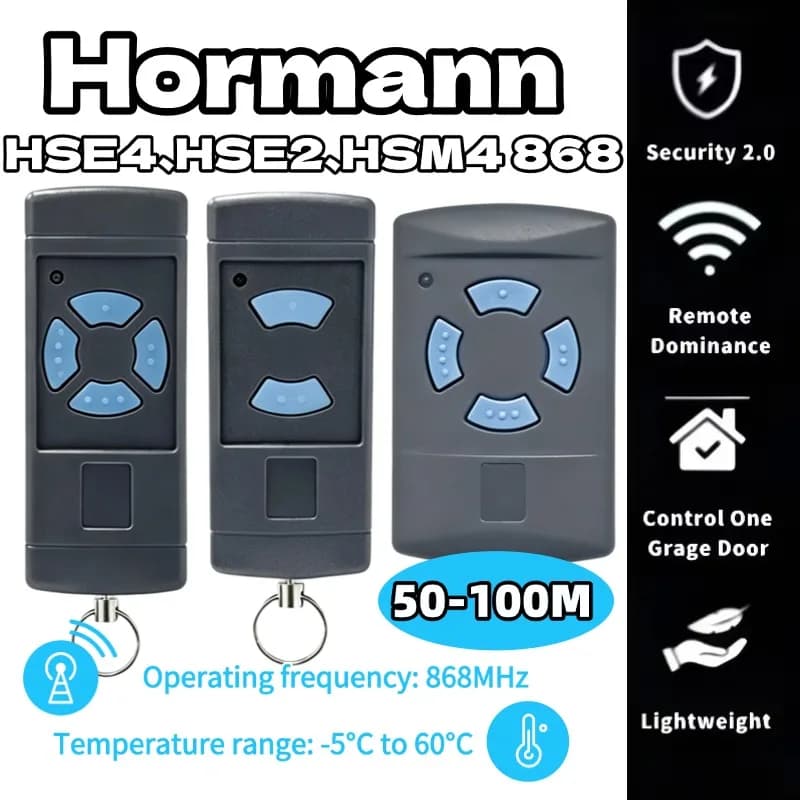 Télécommande HORMANN 868 MHz HSM4 HSM2 HS2 HS4 HSE2 HSE4 HSZ1 HSZ2 HSP4 pour porte de garage