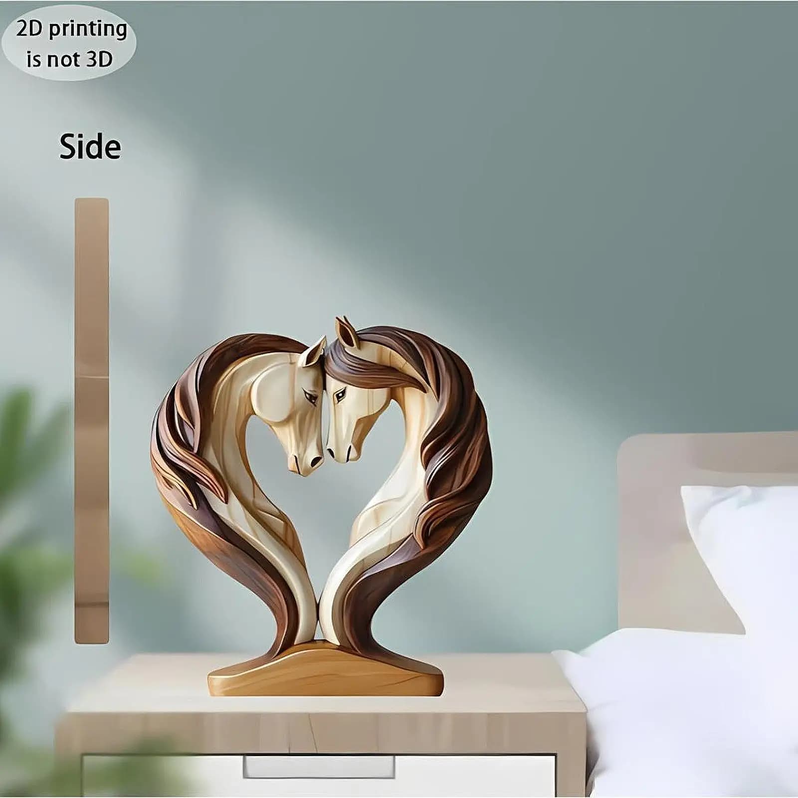 Statue décorative de cheval, sculpture de chevaux amoureux avec base, ornement de bureau moderne et pratique pour la décoration de table de salon