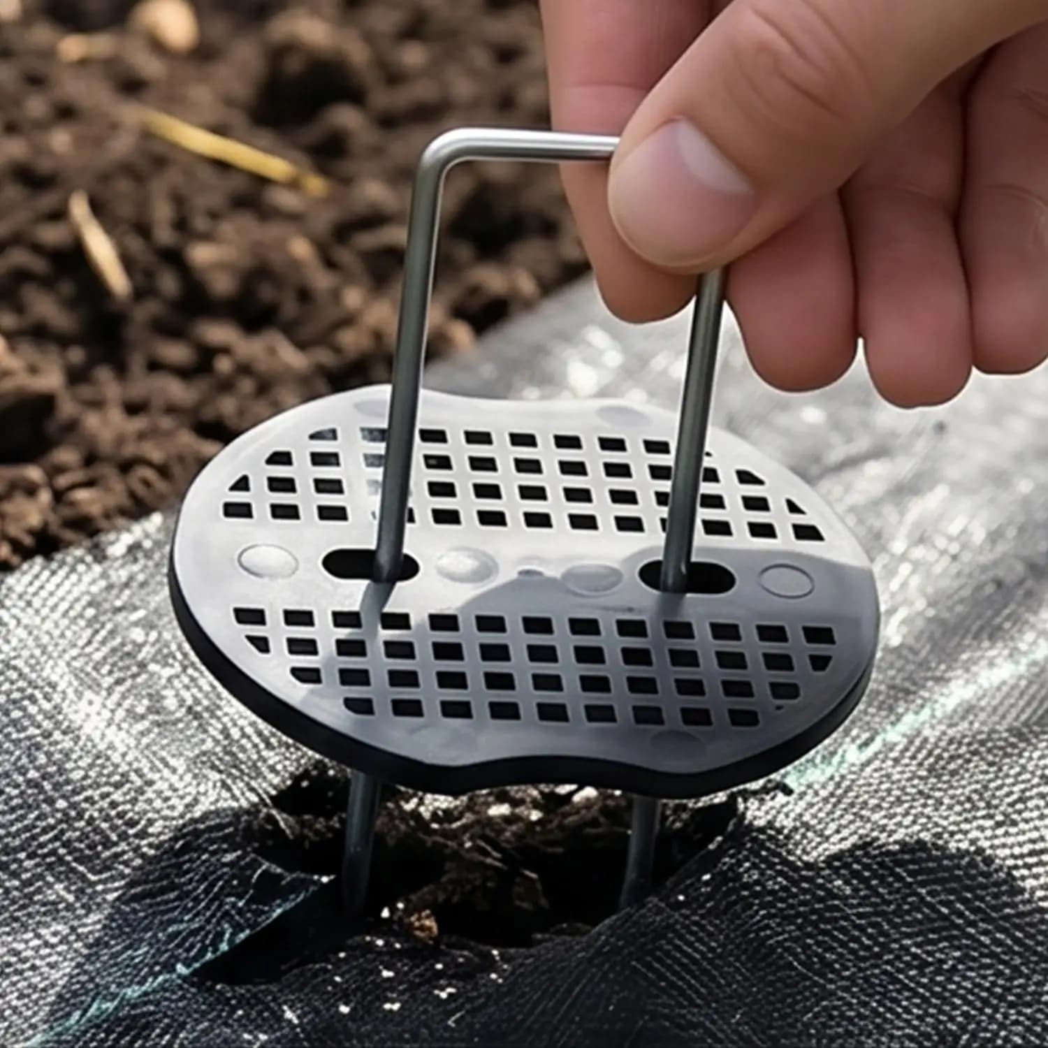 Piquets de jardin en acier galvanisé en forme de U avec joints d'étanchéité