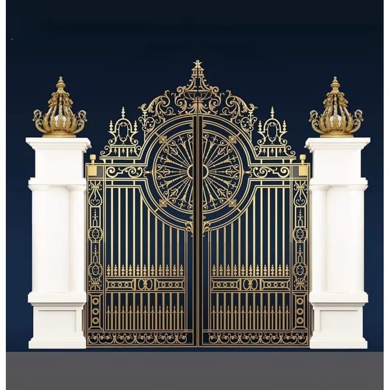 Porte en fer doré de luxe