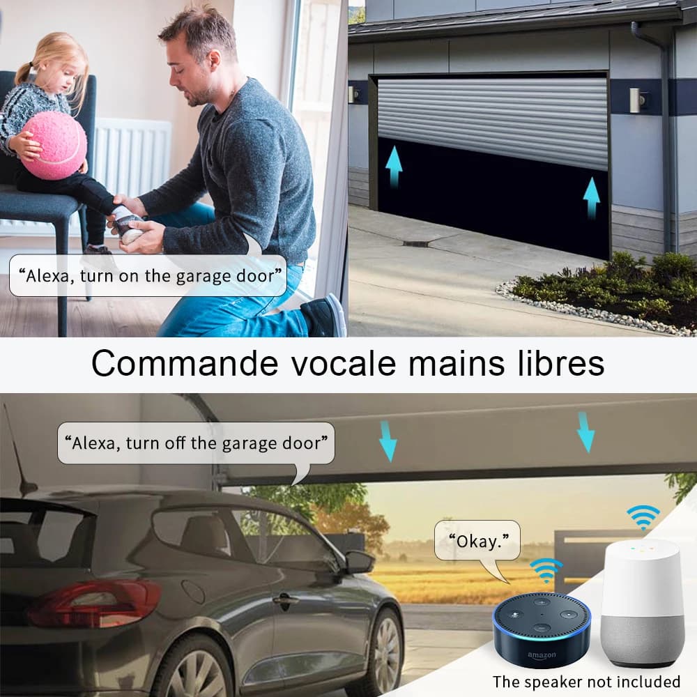 Tuya Smart Life capteurs de porte de Garage contrôleur d'ouverture commutateur WiFi Alexa ouverture maison télécommande