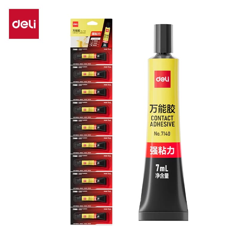 Colle super puissante Deli 7140 7ml, adhésif de contact à forte adhérence pour le bois, le plastique, le métal, le caoutchouc et la céramique