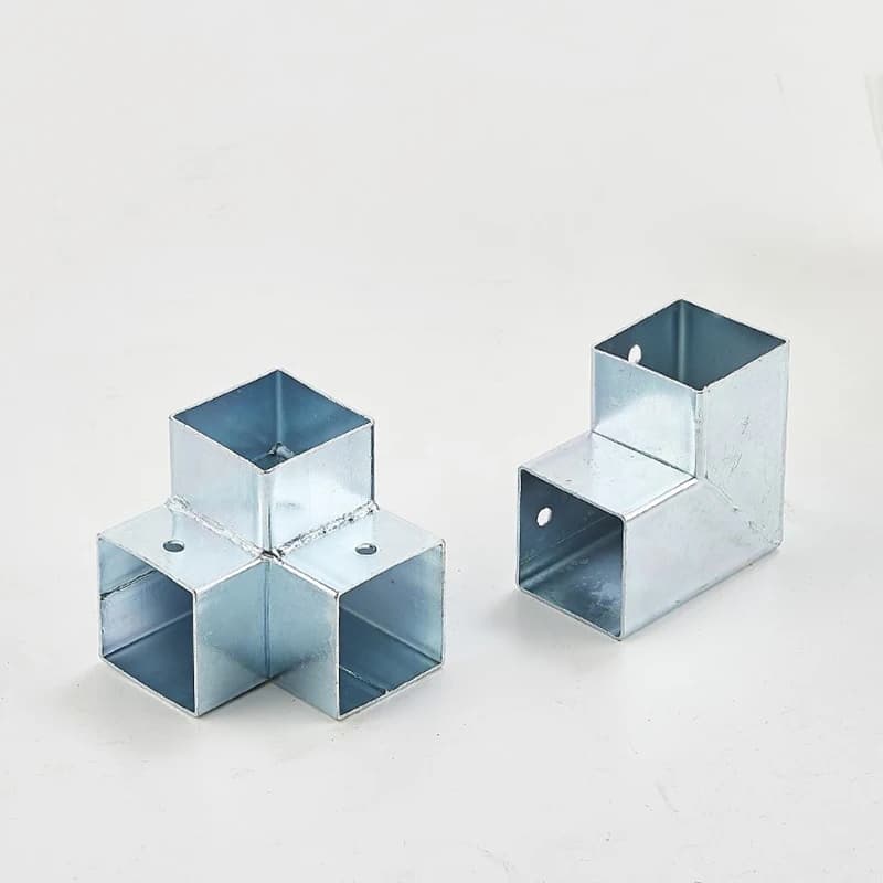 4 pièces 40MM 50MM tube carré 90 degrés angle droit deux voies trois