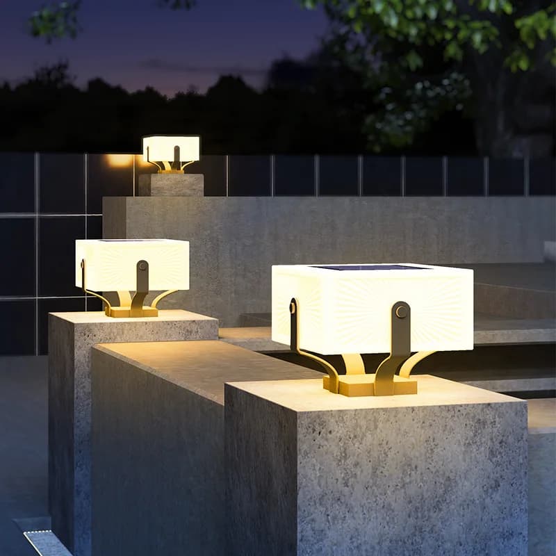 Pilier solaire lumières décor à la maison Villa mur LED lampe extérieure étanche moderne porte jardin éclairage énergie solaire Super lumineux porte