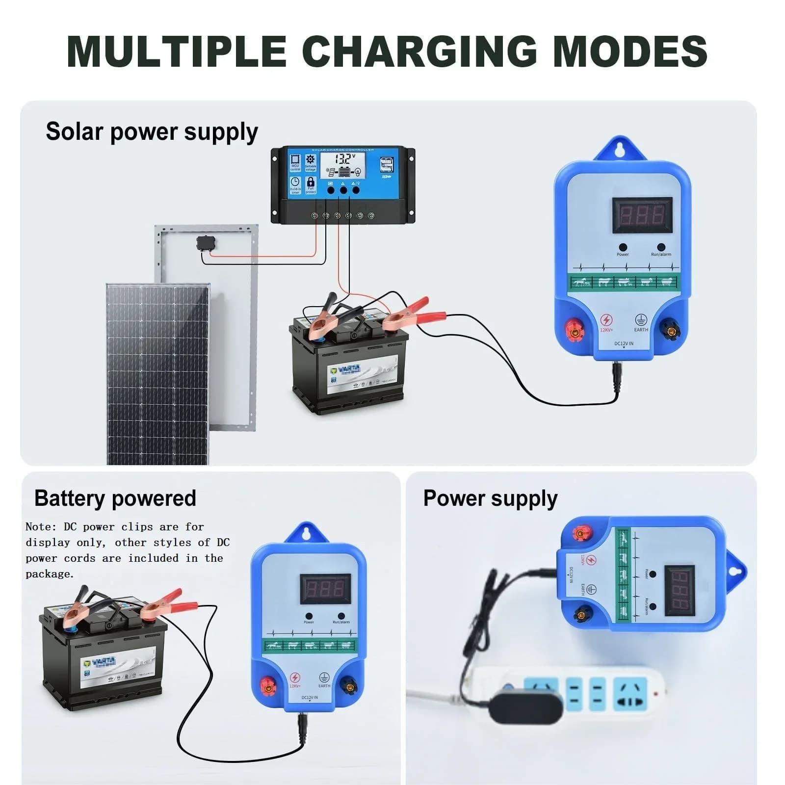Électrificateur de clôture électrique solaire 15KM