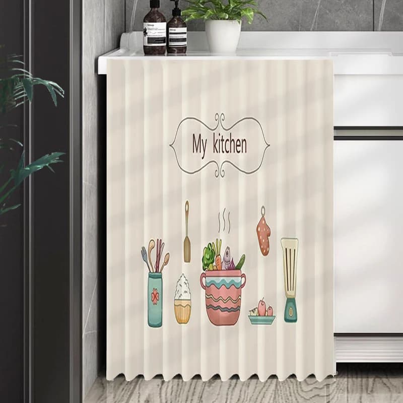INS armoires de cuisine rideau auto-adhésif demi-rideaux placard garde-robe couverture anti-poussière rideaux courts décor à la maison Cortinas 커튼