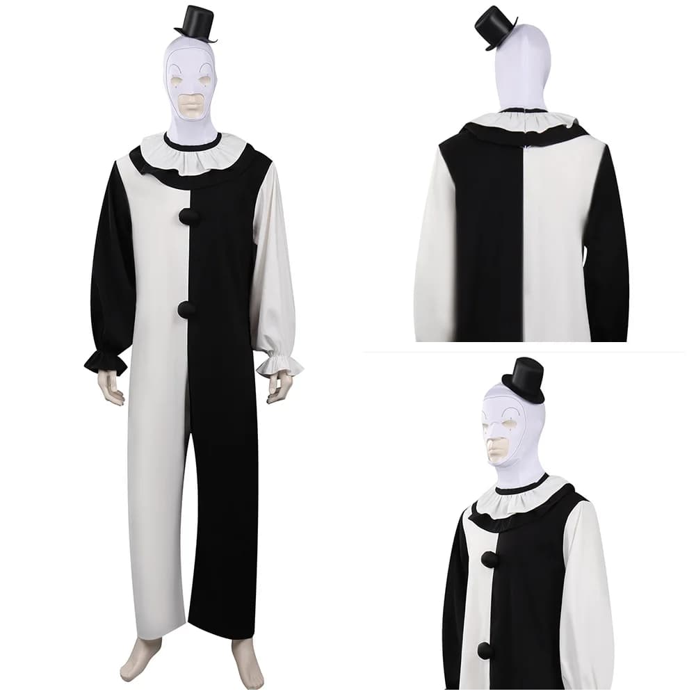 Costume de cosplay Art The Clown Terrifier, robe, masque en latex, pour enfants, adultes, hommes, femmes, jeu de rôle, Halloween, carnaval, déguisement