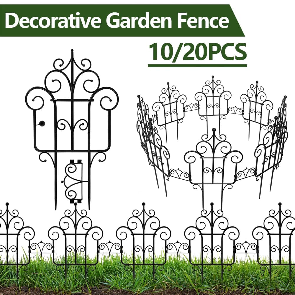 Clôture de Jardin Décorative en Plastique