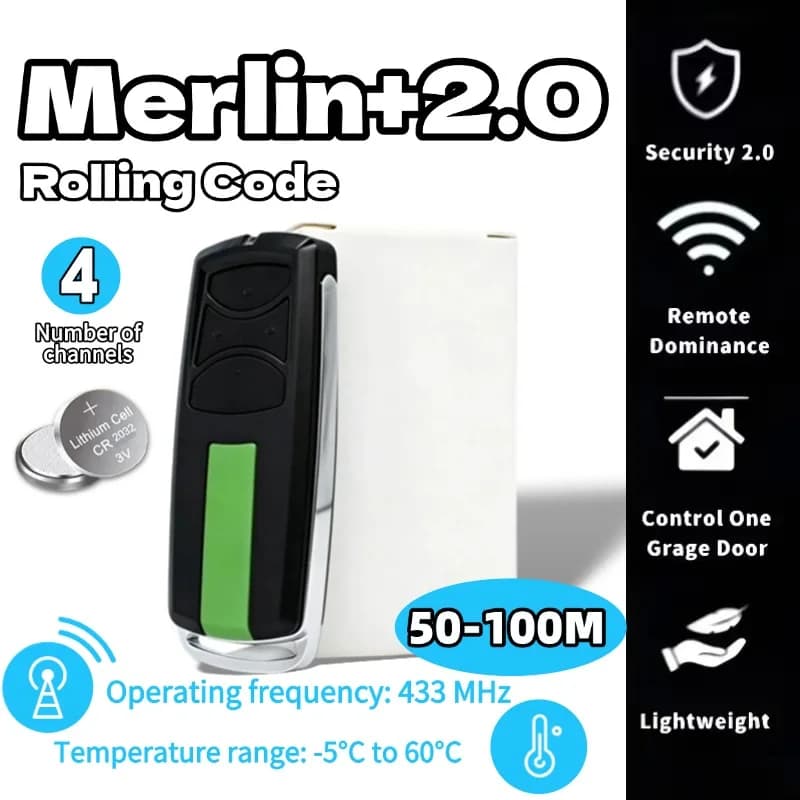 Télécommande de garage 433.30 433.92 434.54MHz à code roulant pour E960M E940M E950M E945M E943M Security+2.0