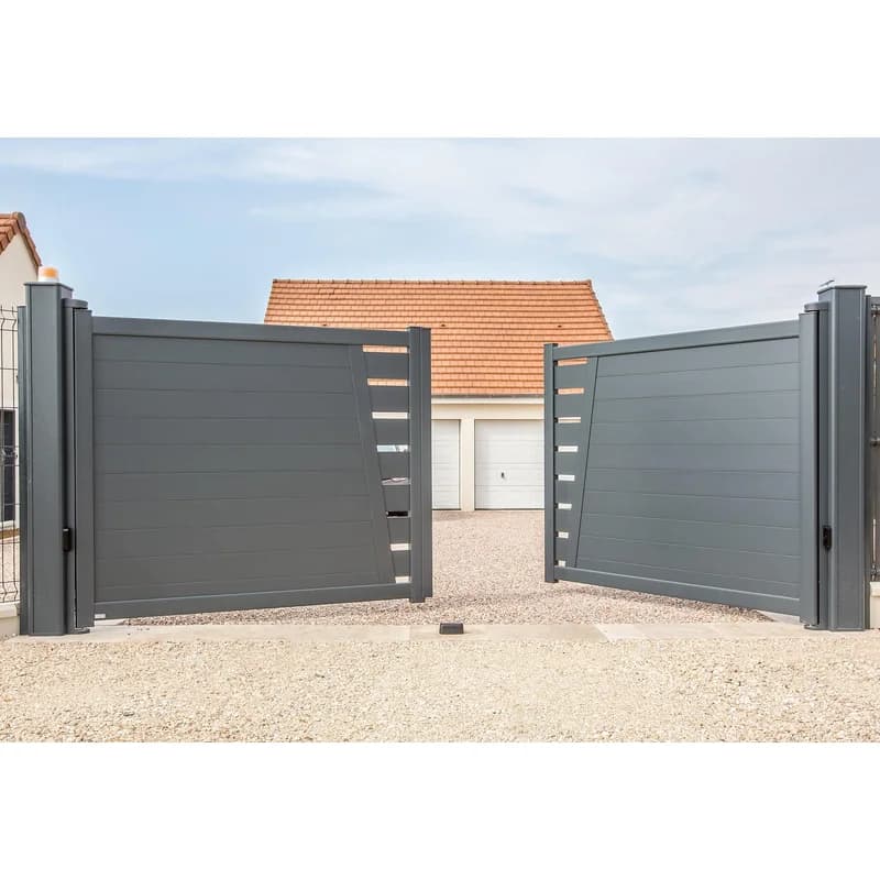 Porte battante de design moderne en aluminium