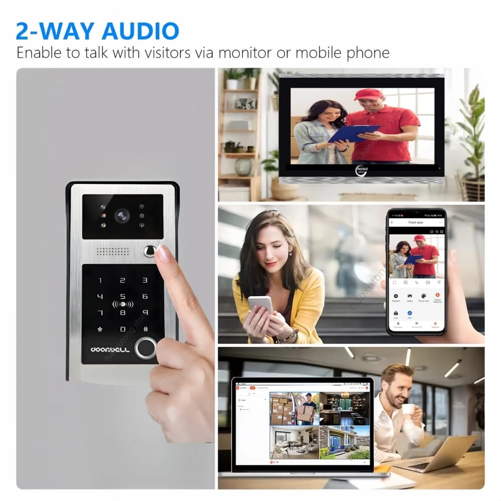 Système d'interphone vidéo intelligent Tuya Wi-Fi 7/10 pouces pour appartement