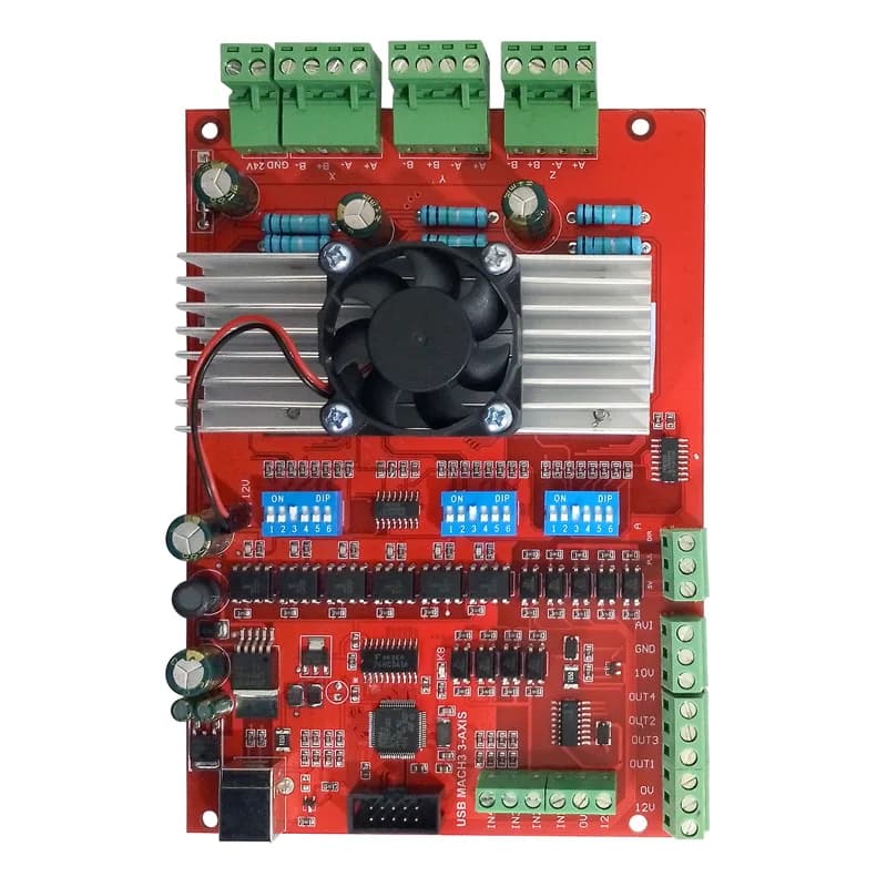 Carte de dérivation de pilote de moteur avec ventilateur MACH3 CNC USB 100Khz, Interface 3 axes, carte de pilote de contrôleur de mouvement