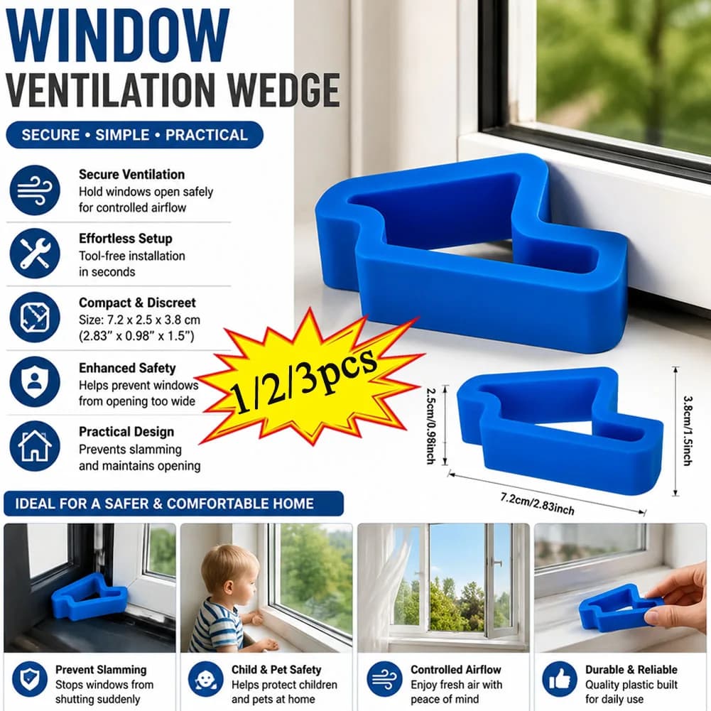 1/2/3pcs Bloque-fenêtre en plastique durable avec conception facile à installer