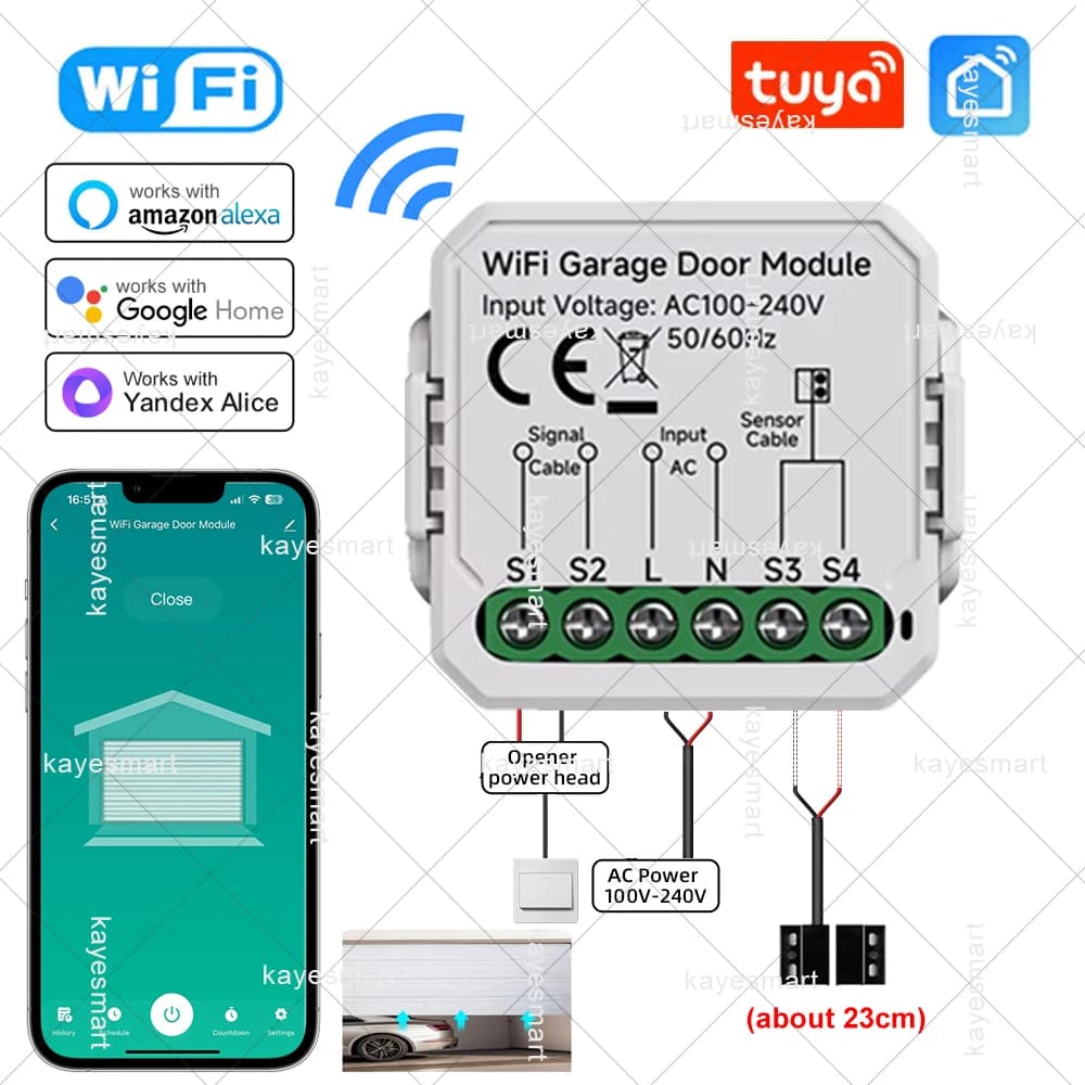 Module d'ouverture de porte de garage WiFi Tuya Mini