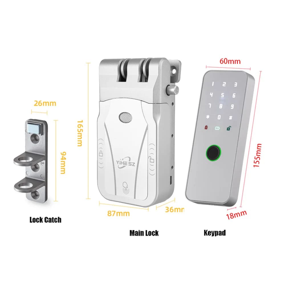 YiHESZ serrure de porte avec mot de passe par empreinte digitale 433Mhz télécommande