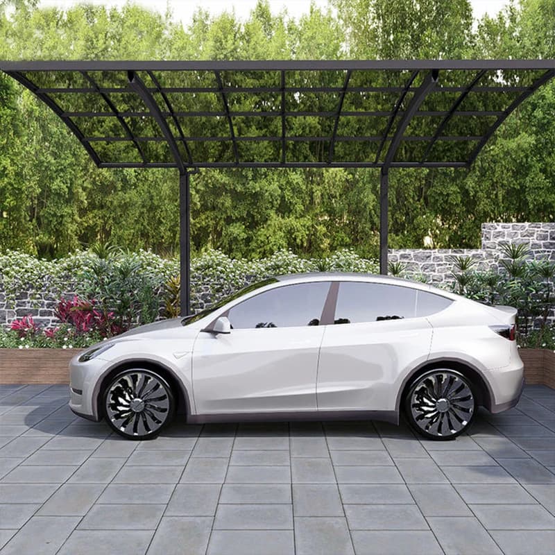 Abri de voiture en polycarbonate et aluminium de qualité supérieure avec toit transparent
