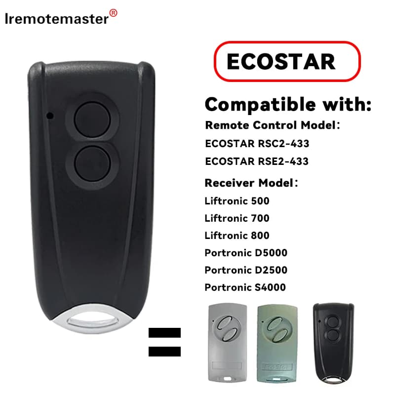 Ecostar RSC2-433 Télécommande de porte de garage compatible avec l'émetteur de code roulant