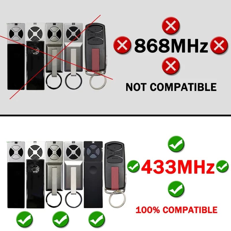 Pour télécommande de garage / portail CHAMBERLAIN TX4RUNI TX2REV TX4REV E950C E940C LiftMaster TX4UNI TX2EV TX4UNIF TX4UNIS 433 MHz