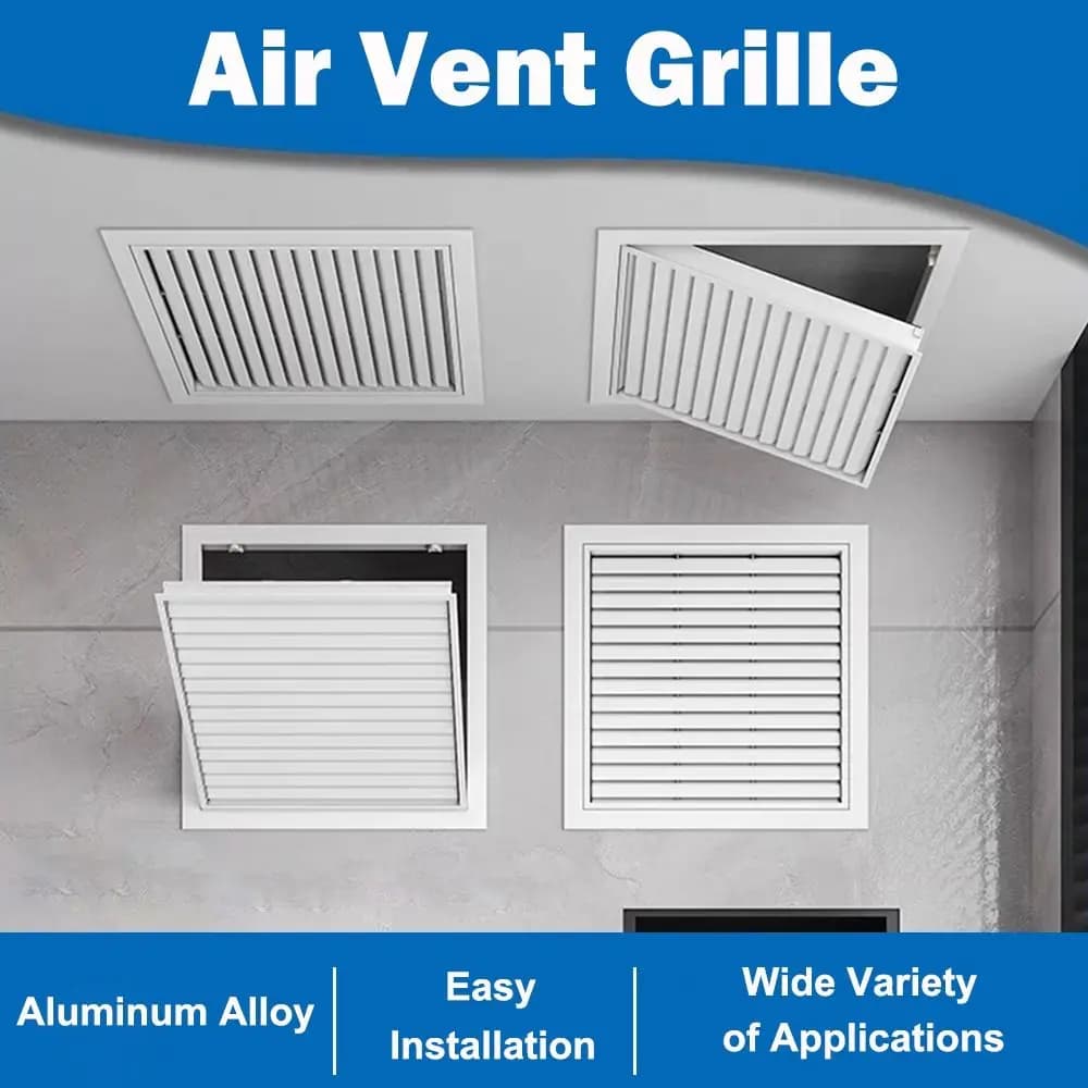 Nouveau Grille de Ventilation en alliage d'aluminium carré blanc gril d'air de retour avec Grille de Ventilation en maille murs extérieurs