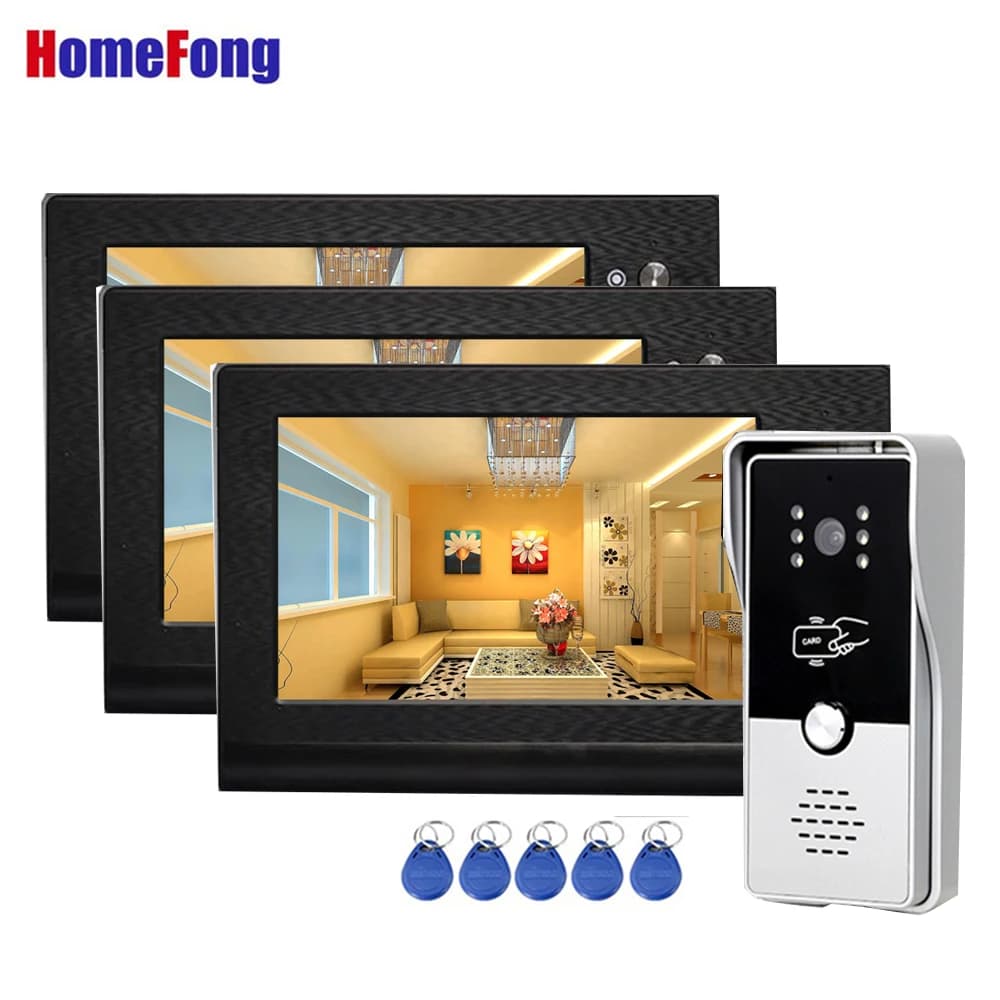 Homefong 7 pouces RFID interphone maison vidéo porte téléphone sonnette avec caméra