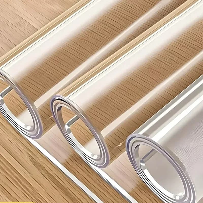 Couverture de Table en PVC, tapis de Table en plastique transparent, imperméable, résistant à l'huile, résistant à la chaleur, facile à nettoyer, protecteur de Surface antidérapant pour toutes les tab