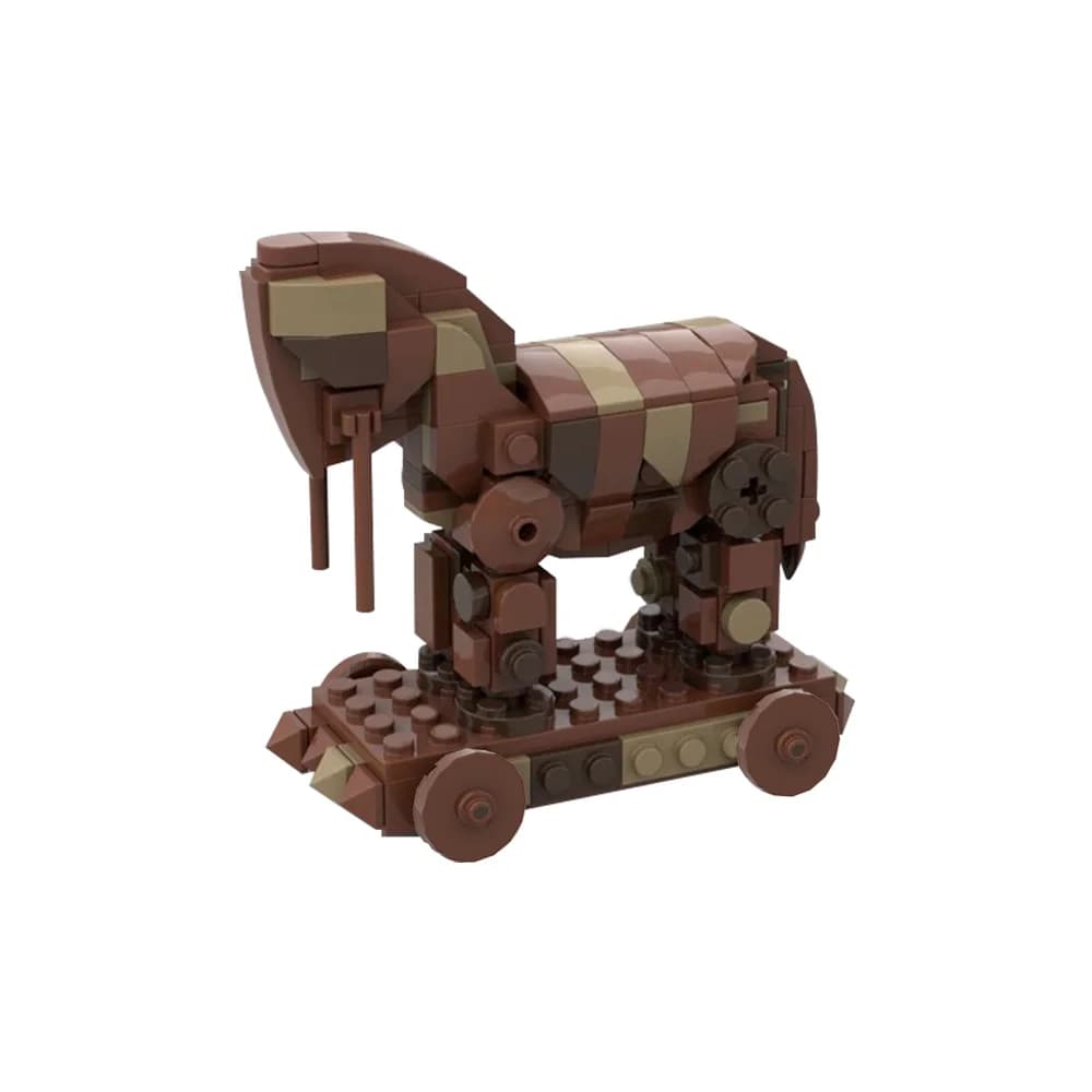 Gobricks MOC musée cheval de troie briques modèle grec Doureios hippopotames troie bois cheval construction Blcoks jouets cadeau