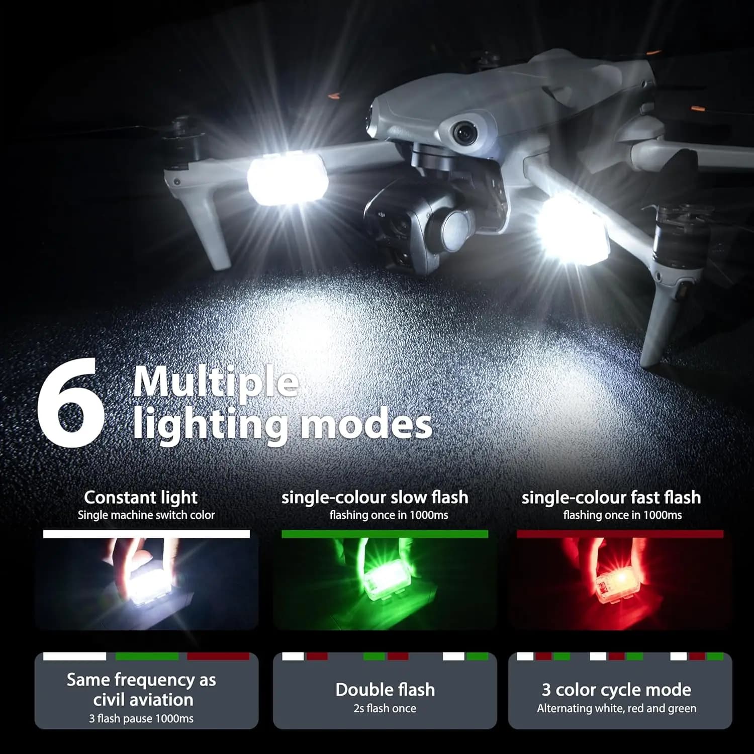 Lumière stroboscopique LED universelle 2 en 1