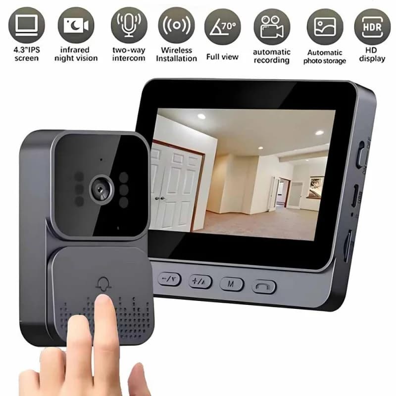 Sonnette vidéo intelligente WiFi 2.4G sans fil avec interphone