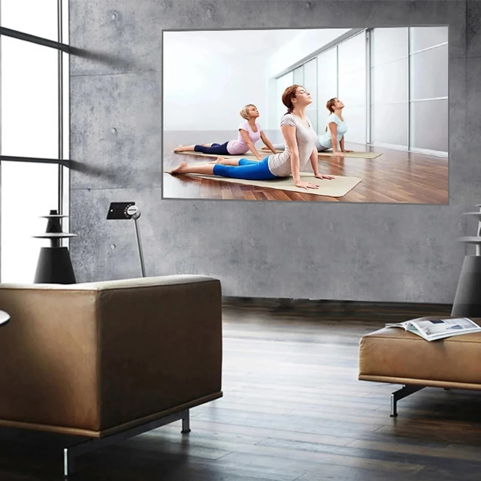 Écran de projection antireflet 16:9 de 100 pouces, haute définition 4K, haute luminosité, portable, idéal pour le bureau à domicile et l'utilisation extérieure
