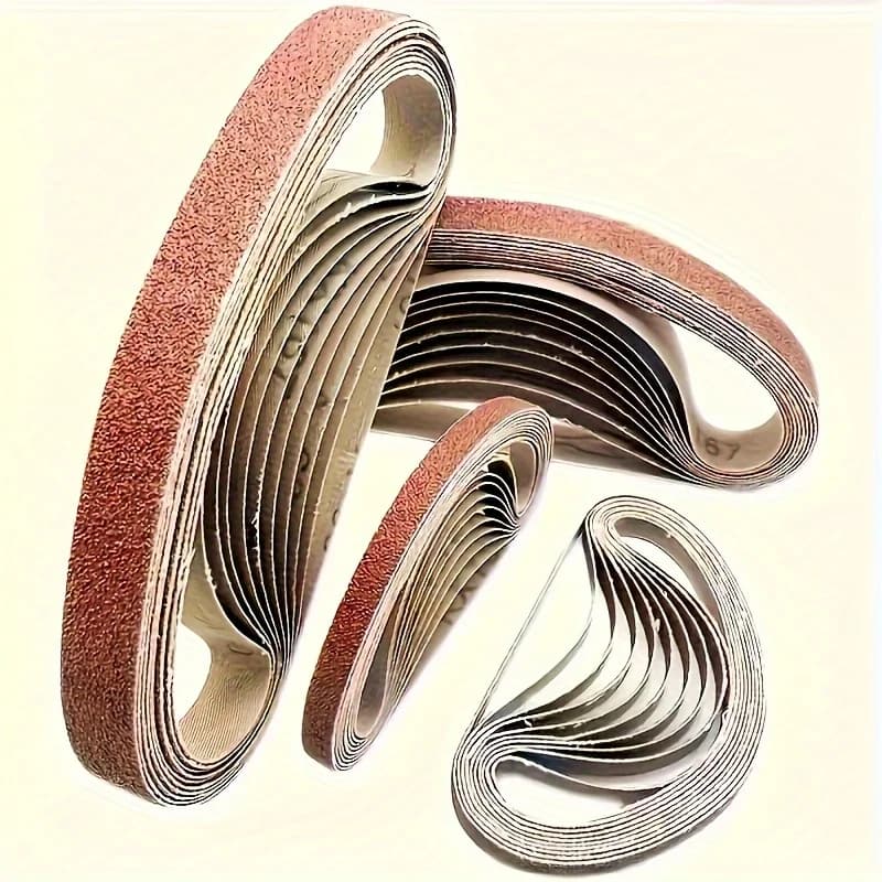 30 bandes abrasives 20x520mm - carbone de silicium et oxyde d'aluminium, adaptées aux machines à poncer, divers grains de sable 60-800Grit
