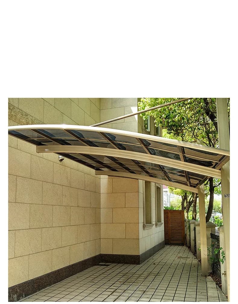 Carport en aluminium en porte-à-faux personnalisé 5x3m avec toit en polycarbonate - Abri de stationnement imperméable et résistant aux UV