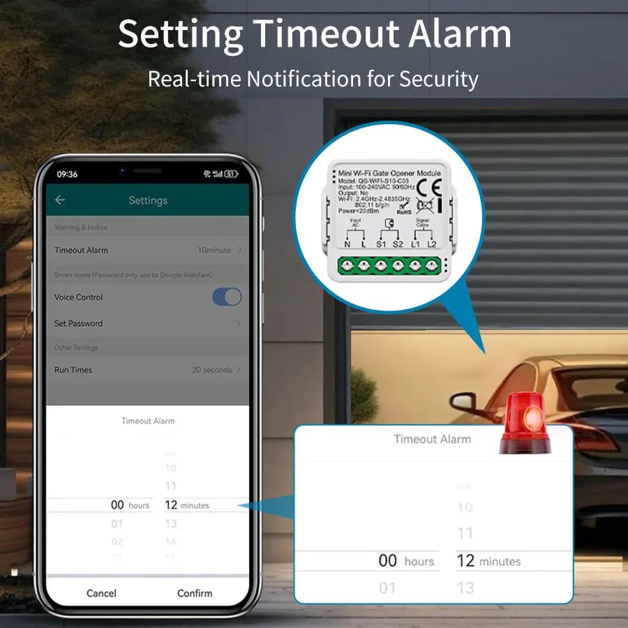 Module d'interrupteur intelligent pour porte de garage Tuya WiFi Zigbee