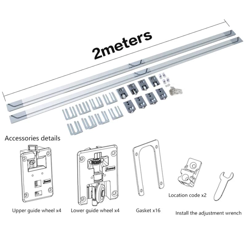 SSOUIM Kit de quincaillerie pour porte coulissante de placard