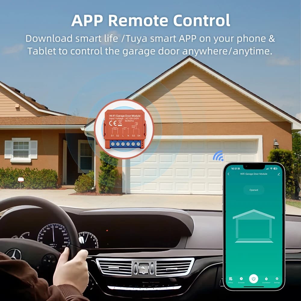 Module d'ouverture de porte de garage WiFi AVATTO